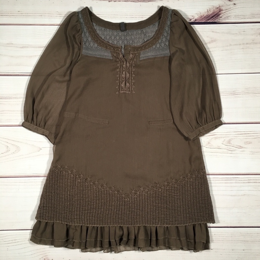 FREE PEOPLE Ruffle Underlay Dress Size Small